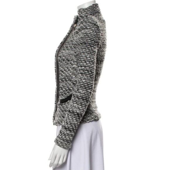 IRO Noaphina Tweed Leather Trim Coat - Picture 9 of 9